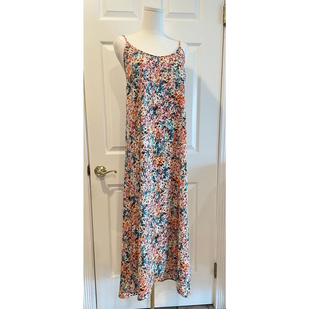 Lucy & Laurel Floral Spaghetti Strap Maxi Dress Size Small